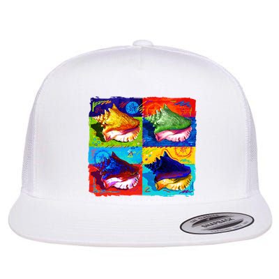 Warhol Conch Shells Flat Bill Trucker Hat