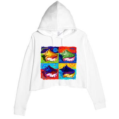 Warhol Conch Shells Crop Fleece Hoodie