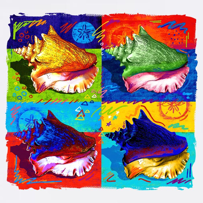 Warhol Conch Shells Cooling Performance Long Sleeve Crew