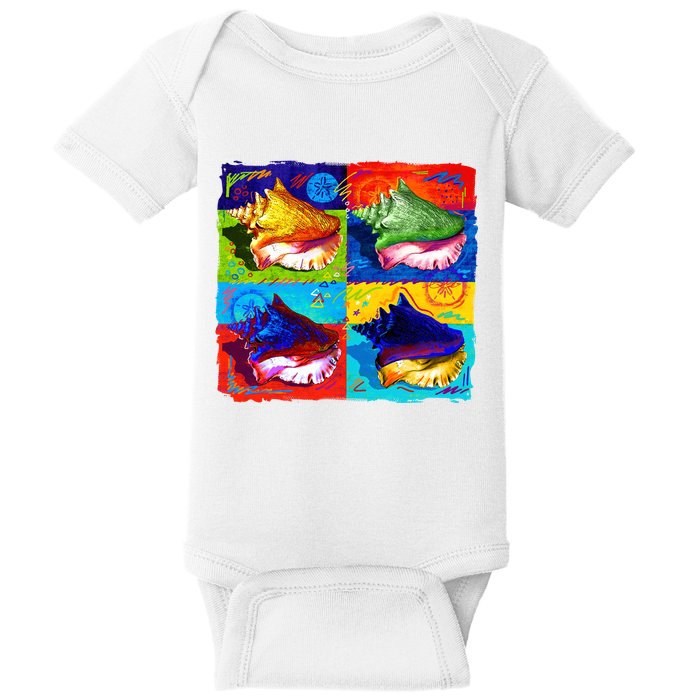 Warhol Conch Shells Baby Bodysuit