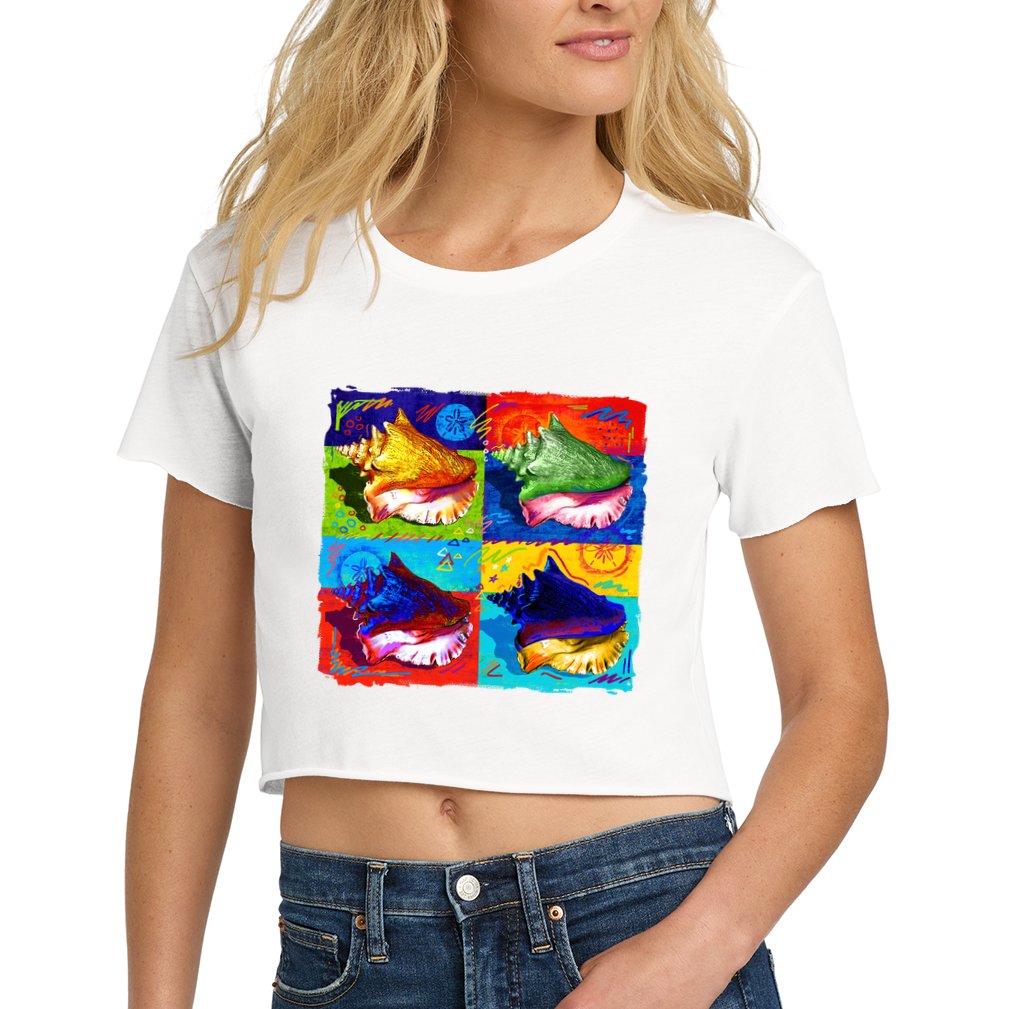 Warhol Conch Shells Crop Top