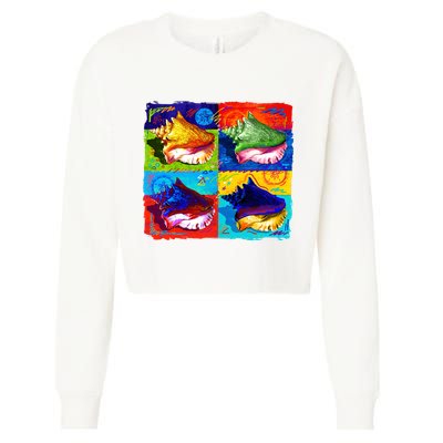 Warhol Conch Shells Cropped Pullover Crew