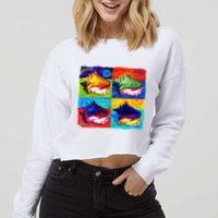 Warhol Conch Shells Cropped Pullover Crew