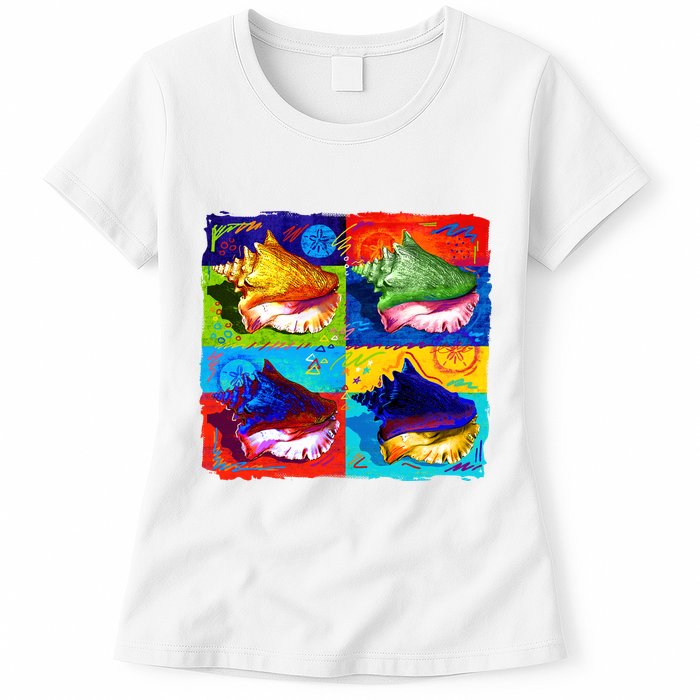 Warhol Conch Shells Womens T-Shirt