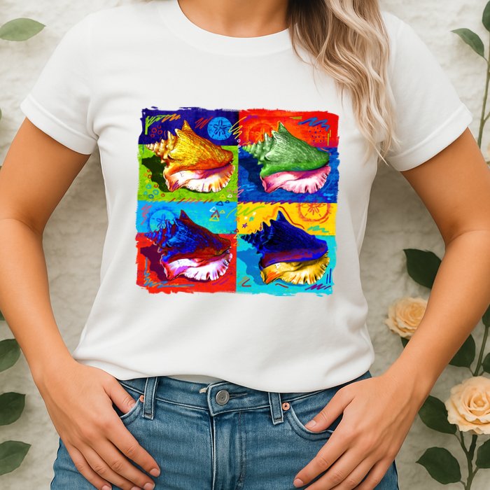 Warhol Conch Shells Womens T-Shirt