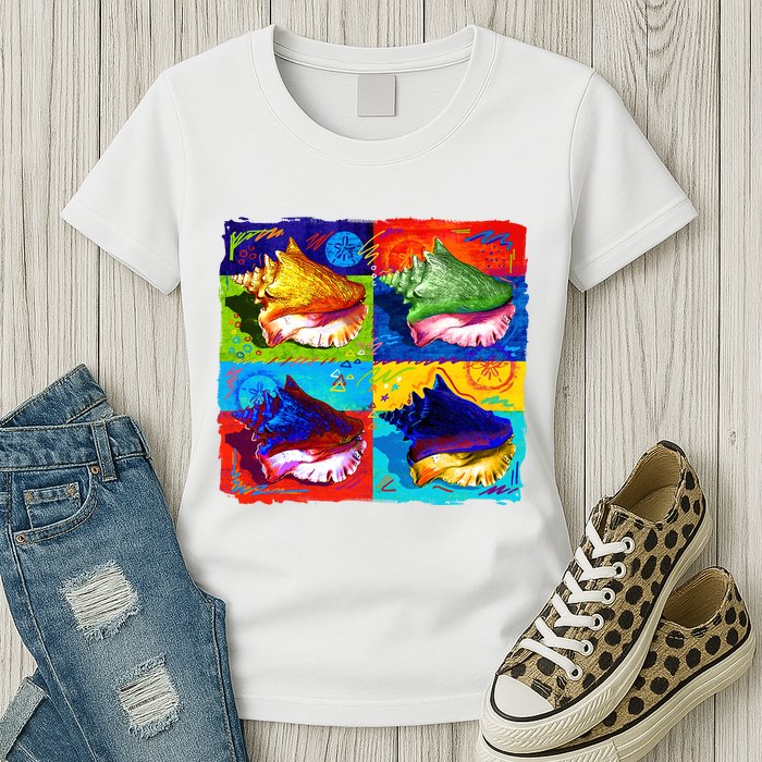 Warhol Conch Shells Womens T-Shirt