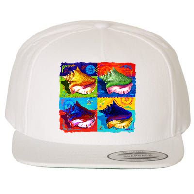 Warhol Conch Shells Wool Snapback Cap