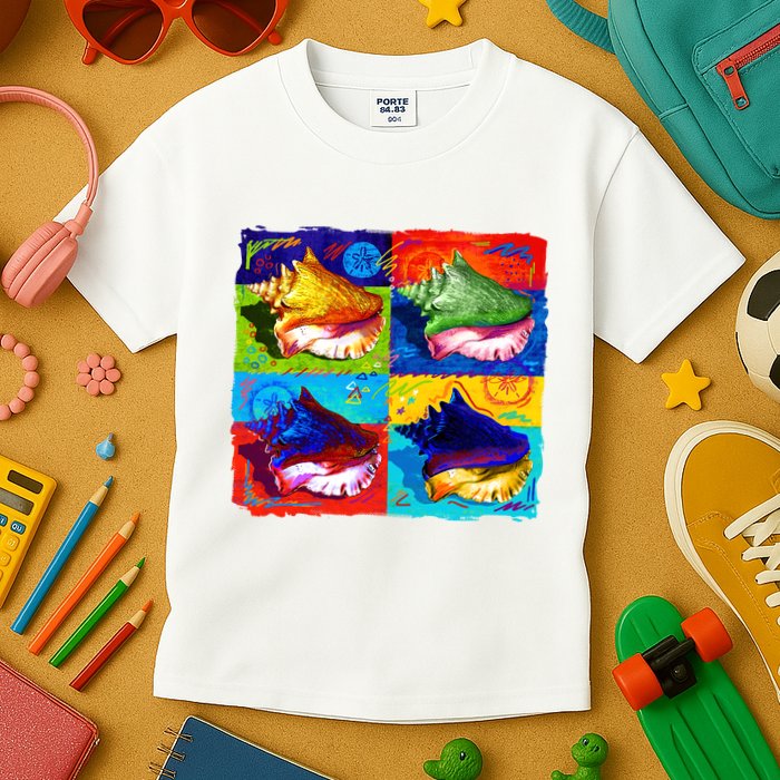 Warhol Conch Shells Kids T-Shirt