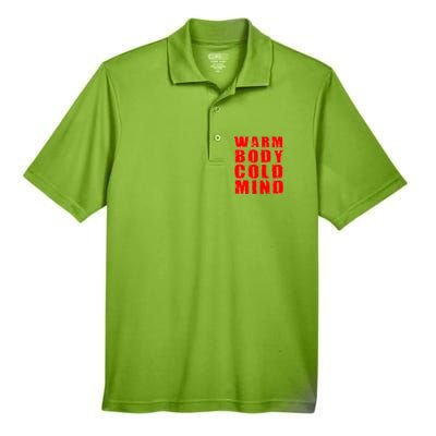 Warm Body Cold Mind Baseball Spring Training Quote Men's Origin Performance Pique Polo