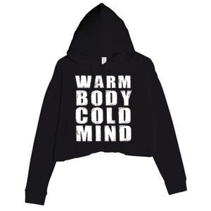 Warm Body Cold Mind Baseball Spring Training Quote Crop Fleece Hoodie