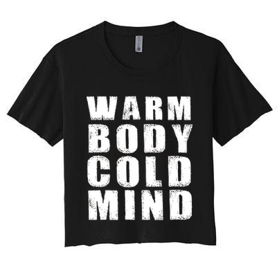 Warm Body Cold Mind Baseball Spring Training Quote Crop Top