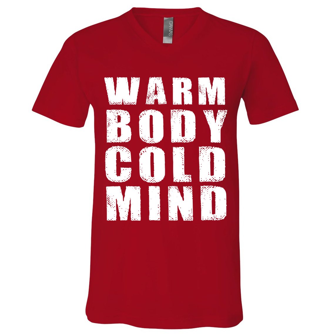 Warm Body Cold Mind Baseball Spring Training Quote V-Neck T-Shirt