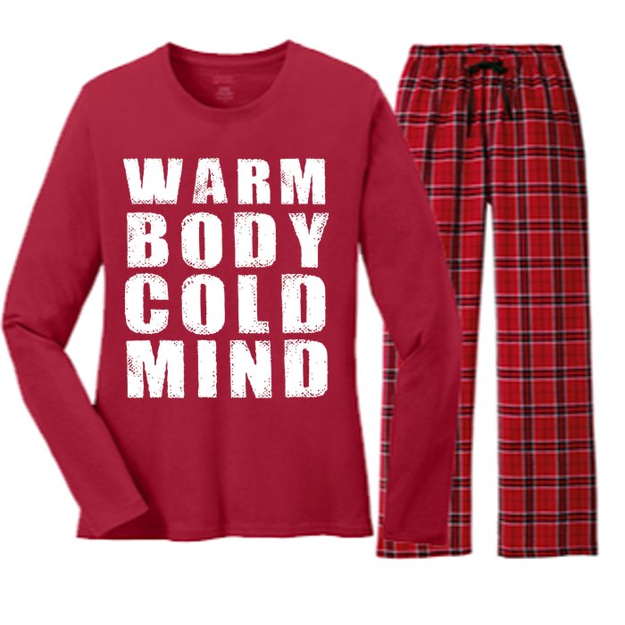 Warm Body Cold Mind Baseball Spring Training Quote Women's Long Sleeve Flannel Pajama Set 