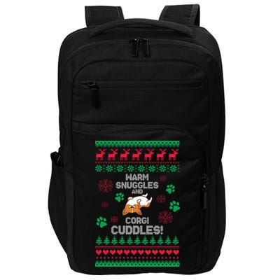 Warm Snuggles And Corgi Cuddles Ugly Sweater Impact Tech Backpack