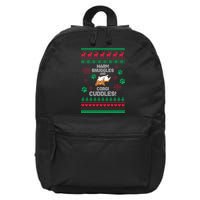 Warm Snuggles And Corgi Cuddles Ugly Sweater 16 in Basic Backpack