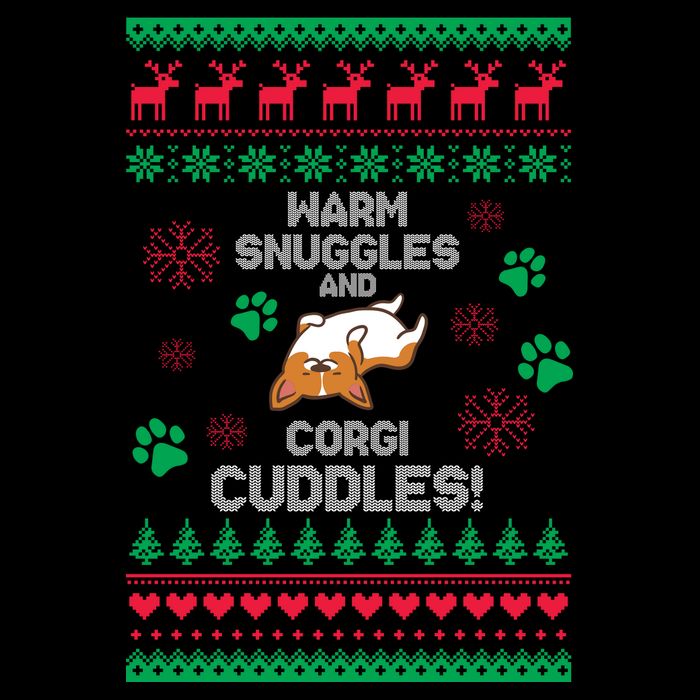 Warm Snuggles And Corgi Cuddles Ugly Sweater 16 in Basic Backpack