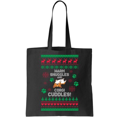 Warm Snuggles And Corgi Cuddles Ugly Sweater Bag