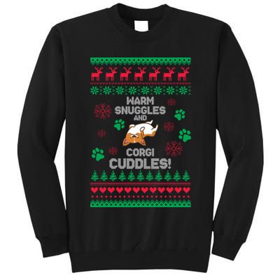Warm Snuggles And Corgi Cuddles Ugly Sweater Tall Sweatshirt