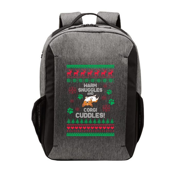 Warm Snuggles And Corgi Cuddles Ugly Sweater Vector Backpack