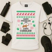 Warm Snuggles And Corgi Cuddles Ugly Sweater Performance Shirt