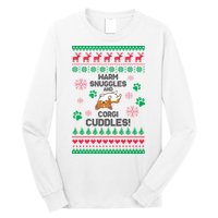 Warm Snuggles And Corgi Cuddles Ugly Sweater Long Sleeve Shirt