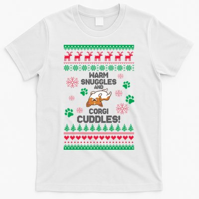 Warm Snuggles And Corgi Cuddles Ugly Sweater T-Shirt