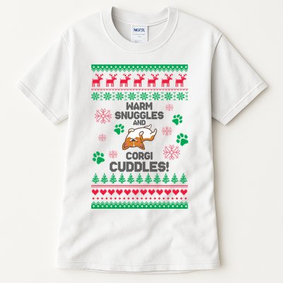 Warm Snuggles And Corgi Cuddles Ugly Sweater Tall T-Shirt