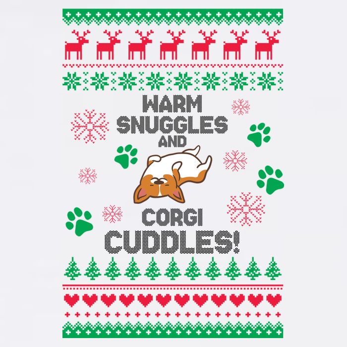 Warm Snuggles And Corgi Cuddles Ugly Sweater Button