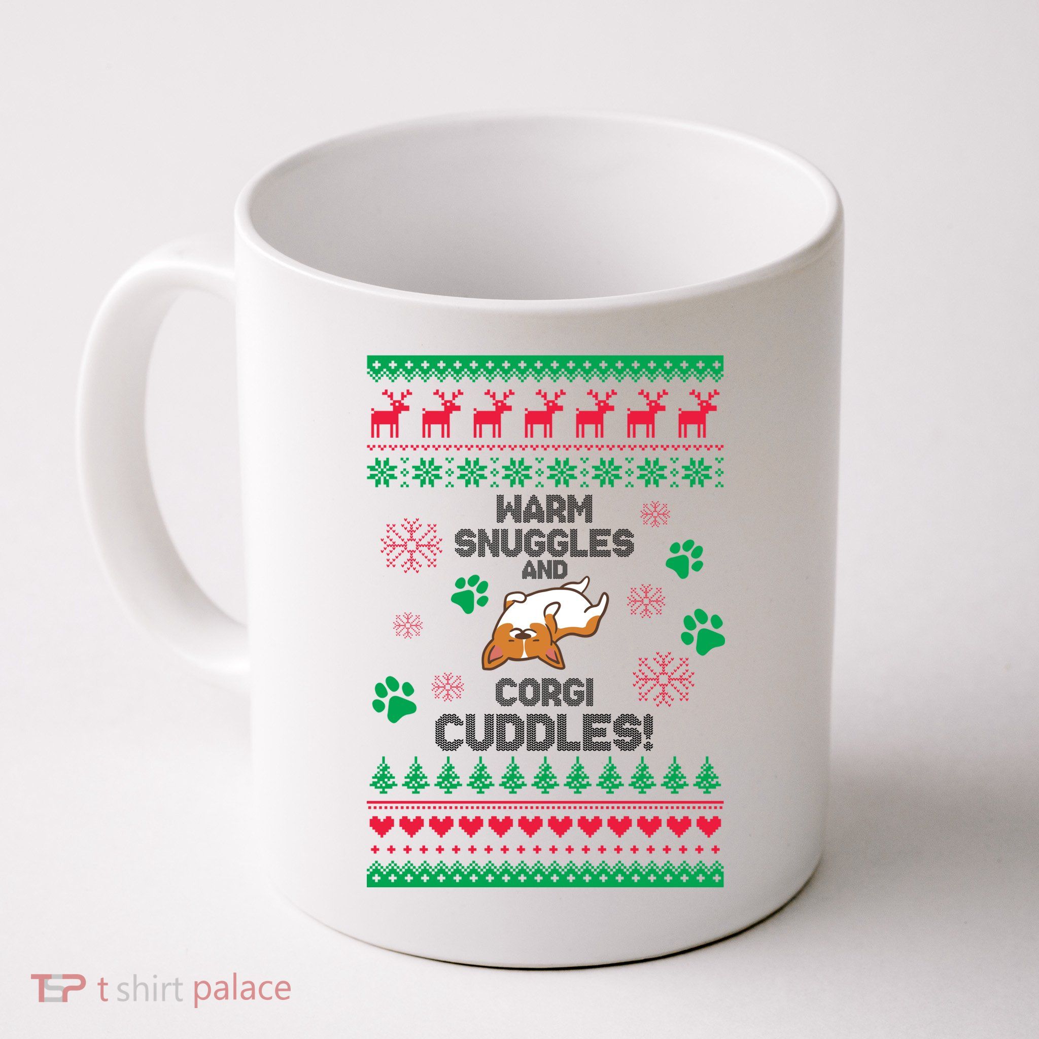 Warm Snuggles And Corgi Cuddles Ugly Sweater Mug
