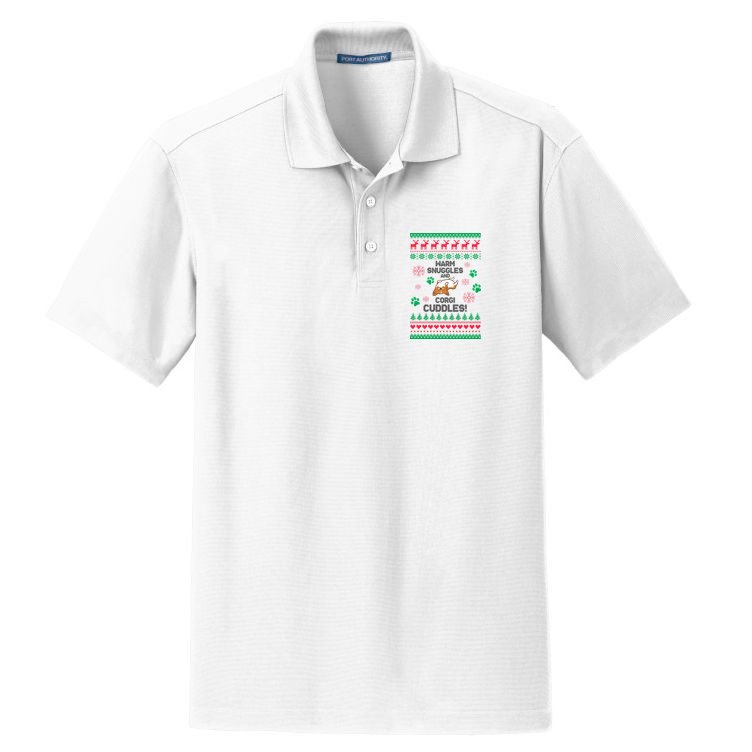 Warm Snuggles And Corgi Cuddles Ugly Sweater Dry Zone Grid Polo