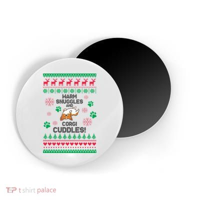 Warm Snuggles And Corgi Cuddles Ugly Sweater Magnet
