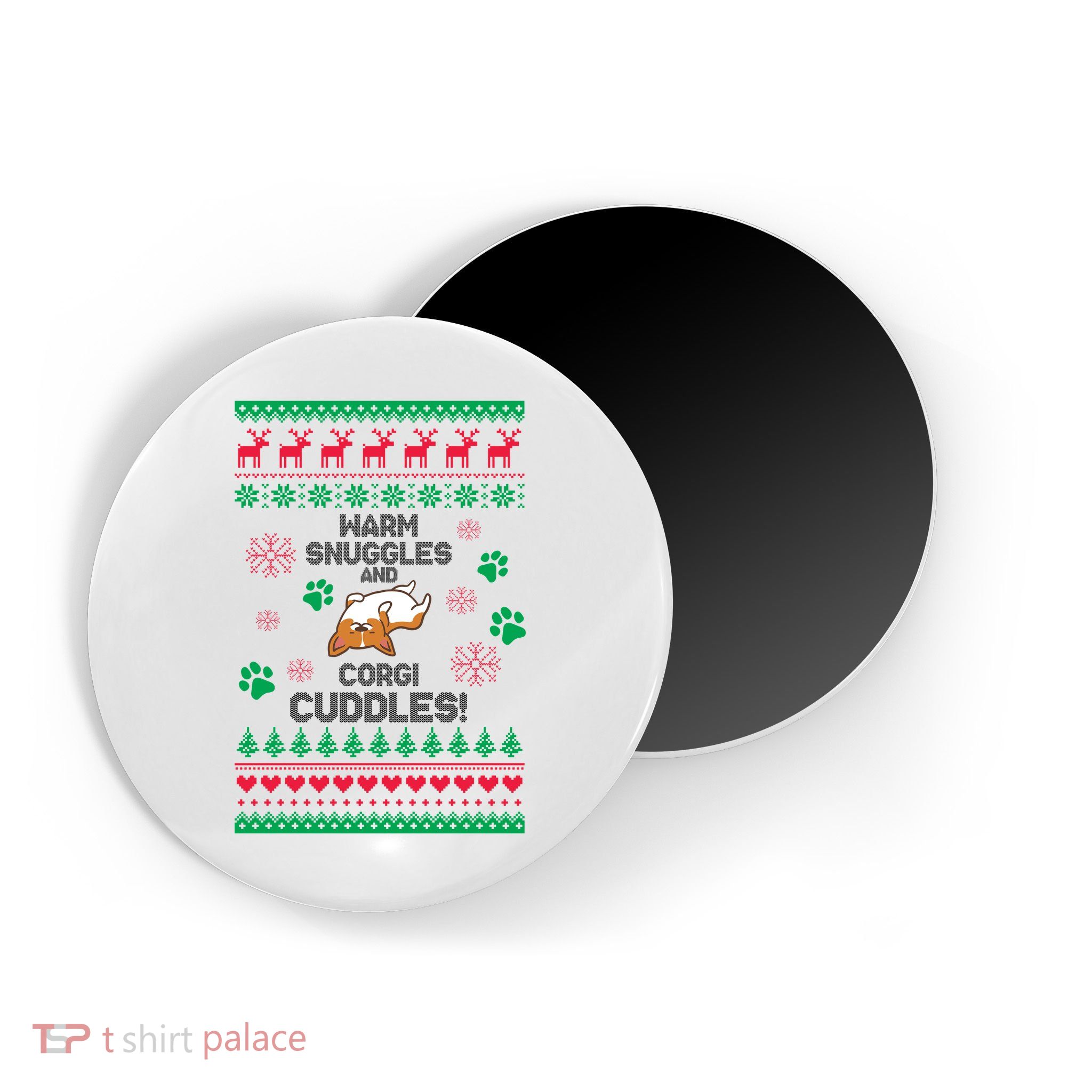 Warm Snuggles And Corgi Cuddles Ugly Sweater Magnet