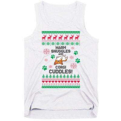Warm Snuggles And Corgi Cuddles Ugly Sweater Tank Top