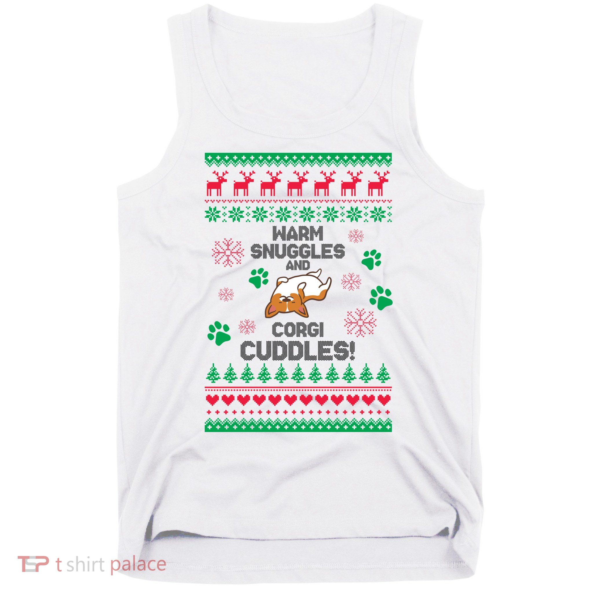 Warm Snuggles And Corgi Cuddles Ugly Sweater Tank Top