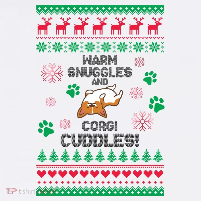 Warm Snuggles And Corgi Cuddles Ugly Sweater Tank Top