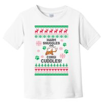 Warm Snuggles And Corgi Cuddles Ugly Sweater Toddler T-Shirt