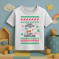 Warm Snuggles And Corgi Cuddles Ugly Sweater Toddler T-Shirt