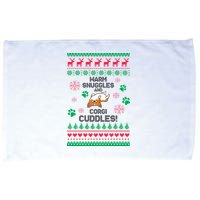 Warm Snuggles And Corgi Cuddles Ugly Sweater Microfiber Hand Towel