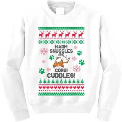 Warm Snuggles And Corgi Cuddles Ugly Sweater Kids Sweatshirt