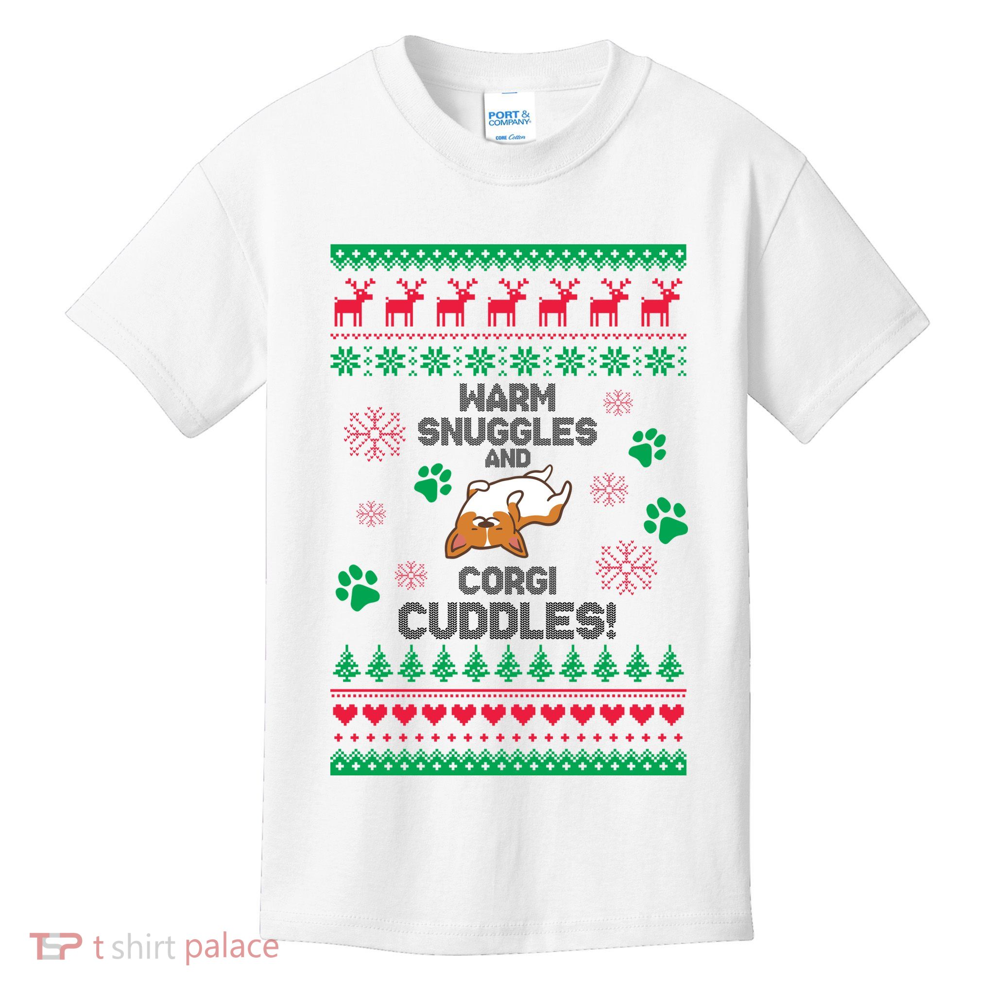 Warm Snuggles And Corgi Cuddles Ugly Sweater Kids T-Shirt