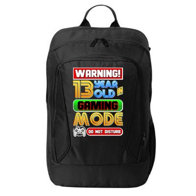 Warning 13 Year Old In Gaming Mode Birthday City Backpack