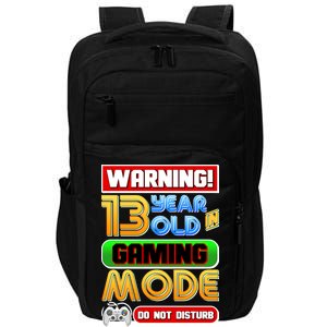 Warning 13 Year Old In Gaming Mode Birthday Impact Tech Backpack