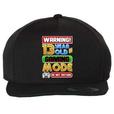 Warning 13 Year Old In Gaming Mode Birthday Wool Snapback Cap