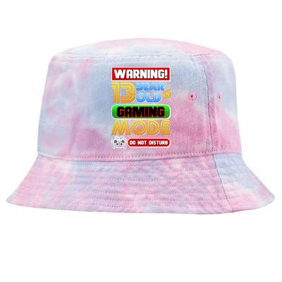 Warning 13 Year Old In Gaming Mode Birthday Tie-Dyed Bucket Hat