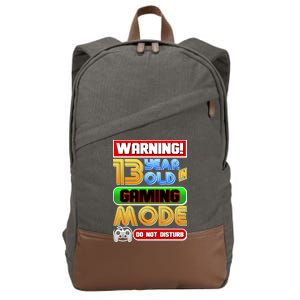 Warning 13 Year Old In Gaming Mode Birthday Cotton Canvas Backpack