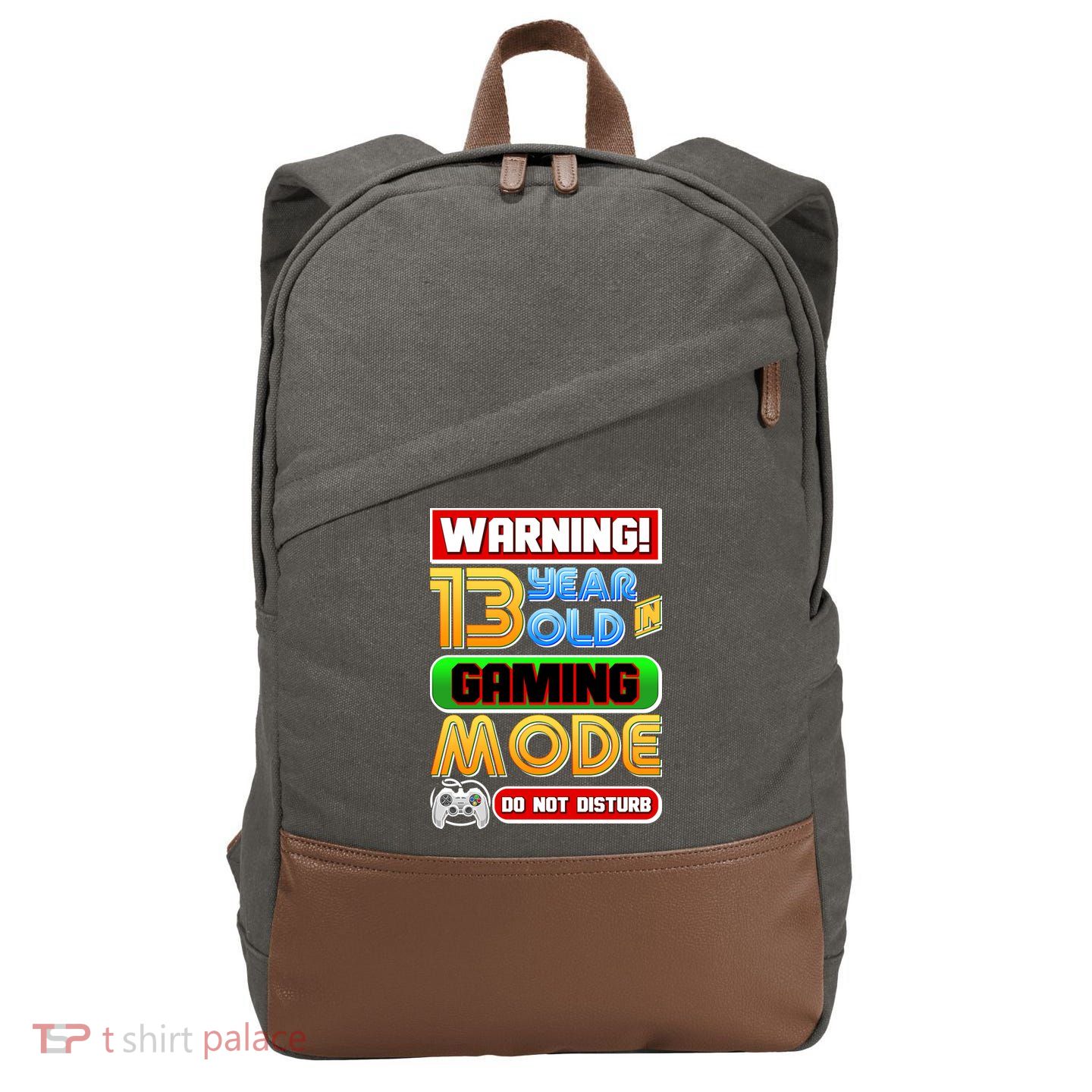 Warning 13 Year Old In Gaming Mode Birthday Cotton Canvas Backpack