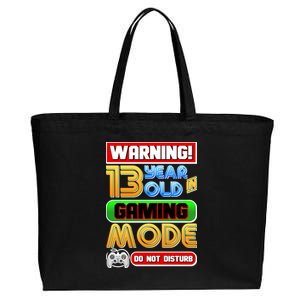 Warning 13 Year Old In Gaming Mode Birthday Cotton Canvas Jumbo Tote