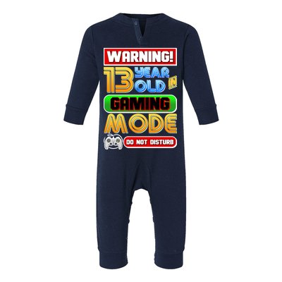 Warning 13 Year Old In Gaming Mode Birthday Infant Fleece One Piece