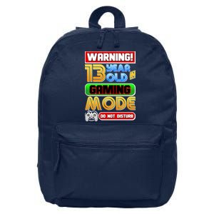 Warning 13 Year Old In Gaming Mode Birthday 16 in Basic Backpack