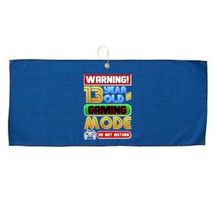 Warning 13 Year Old In Gaming Mode Birthday Large Microfiber Waffle Golf Towel